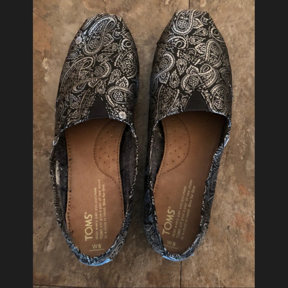 Toms Black Silver Paisley